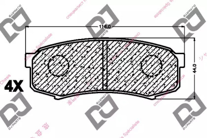 Комплект тормозных колодок DJ PARTS BP1009